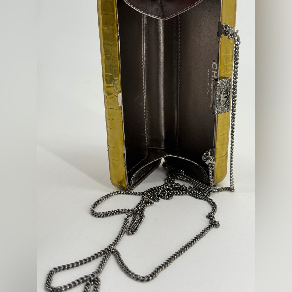 Chanel Minaudiere Gold Crystal Crocodile Clutch Bag - Picture 10 of 16